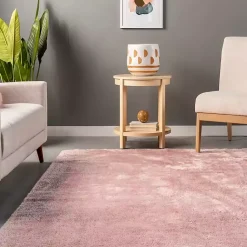 Kirklands Home Shag Washable Area Rug, 5x8 Pink Outlet