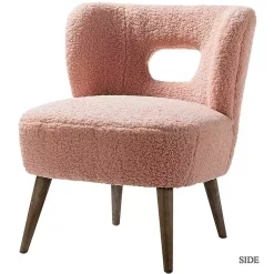 Kirklands Home Sherpa Barrel Accent Chair Pink Clearance