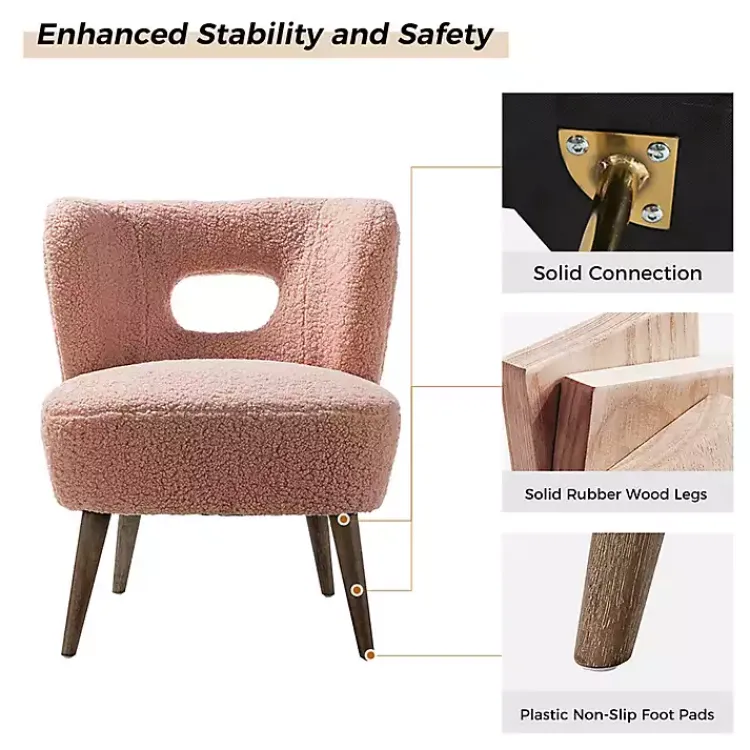 Kirklands Home Sherpa Barrel Accent Chair Pink Clearance