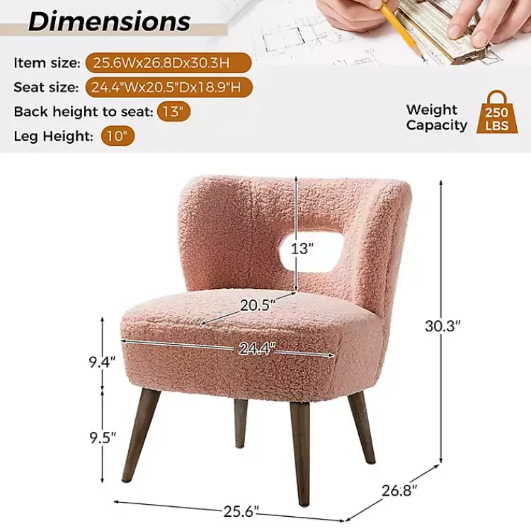 Kirklands Home Sherpa Barrel Accent Chair Pink Clearance