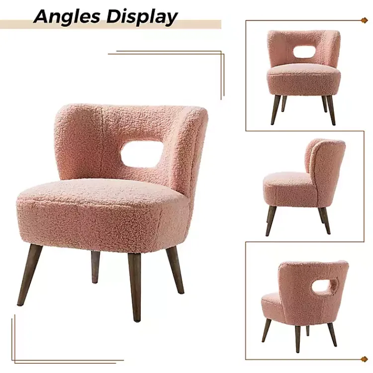 Kirklands Home Sherpa Barrel Accent Chair Pink Clearance