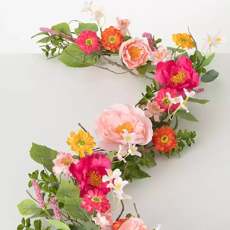 Arrangements & Greenery>Kirklands Home Pink Spring Floral Garland