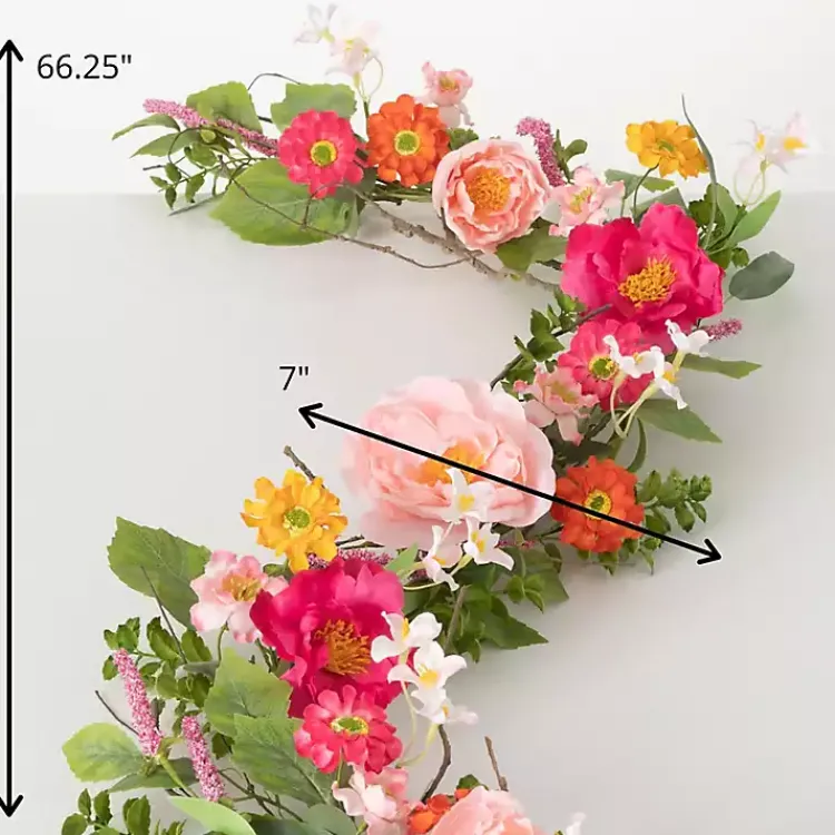 Arrangements & Greenery>Kirklands Home Pink Spring Floral Garland