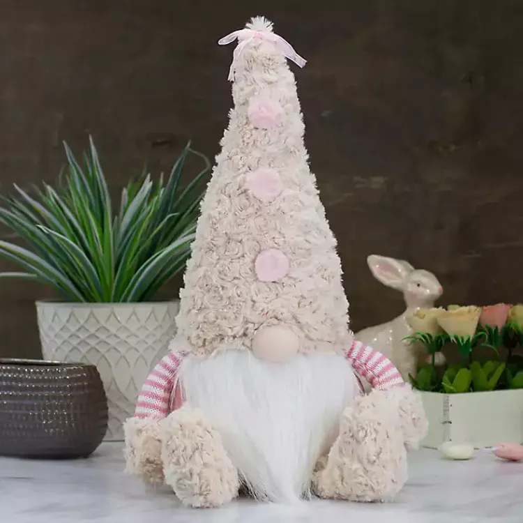 Statues & Figurines>Kirklands Home Striped Easter Gnome Figurine Pink
