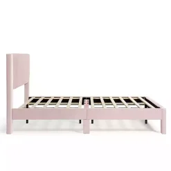 Kirklands Home Upholstered Dalia Queen Platform Bed Pink Best