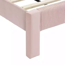 Kirklands Home Upholstered Dalia Queen Platform Bed Pink Best
