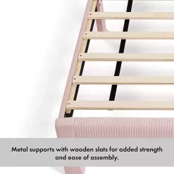 Kirklands Home Upholstered Dalia Queen Platform Bed Pink Best