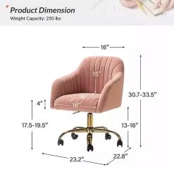 Kirklands Home Velvet Swivel Jacyln Office Chair Pink Clearance