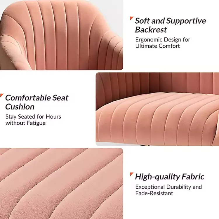Kirklands Home Velvet Swivel Jacyln Office Chair Pink Clearance