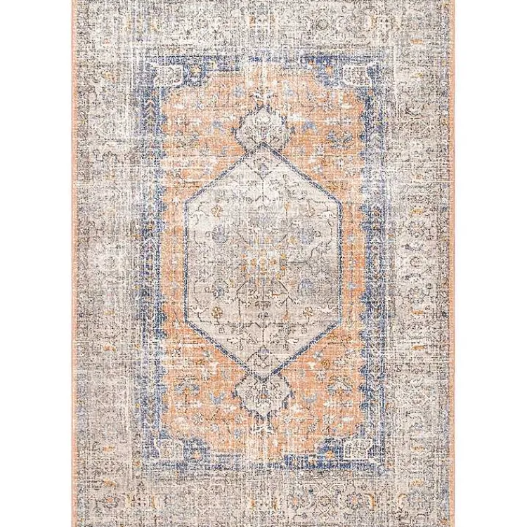 Kirklands Home Pink Vintage Floral Print Area Rug, 5x7 Hot