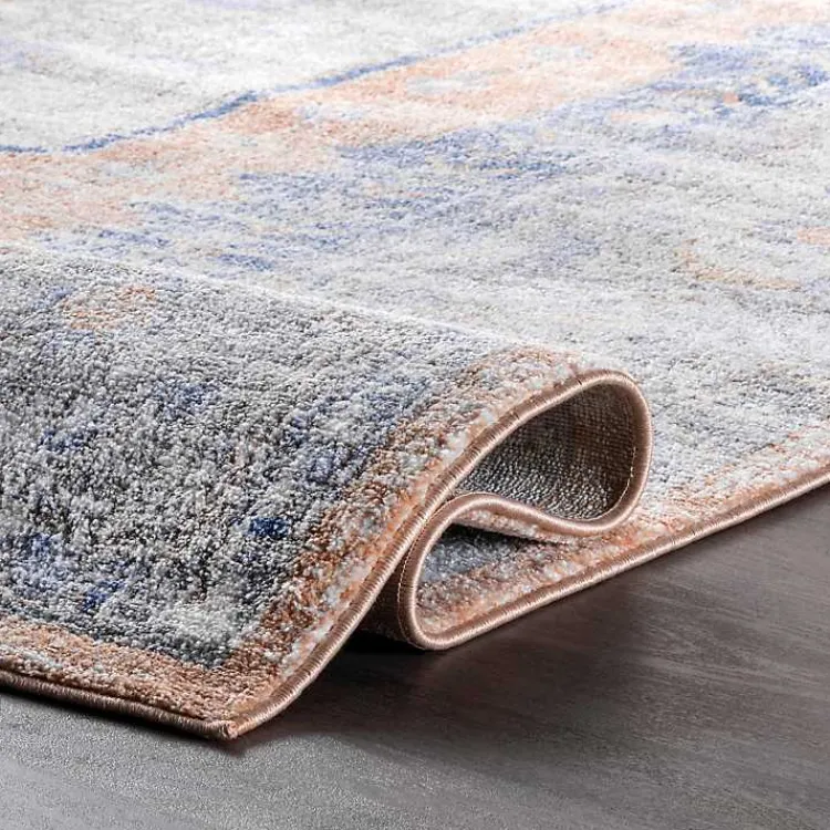 Kirklands Home Pink Vintage Floral Print Area Rug, 8x10 New