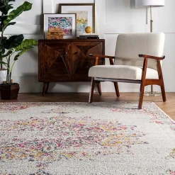 Kirklands Home Pink Vintage Medallion Area Rug, 8x12 Sale