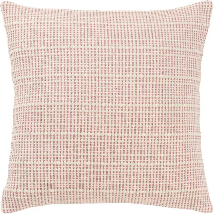 Pillows>Kirklands Home Pink Woven Throw Pillow