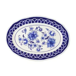 Kirklands Home Pip Vintage Blue Floral Serving Platter Discount