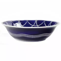 Kirklands Home Pip Vintage Blue Floral Serving Bowl Outlet