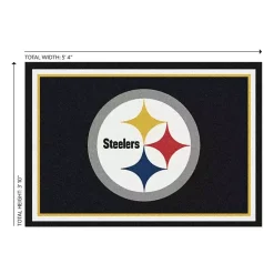 Kirklands Home Pittsburgh Steelers Area Rug, 4x6 Black Sale
