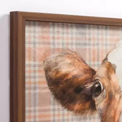 Kirklands Home Plaid Cow Close-Up Framed Art Print Hot