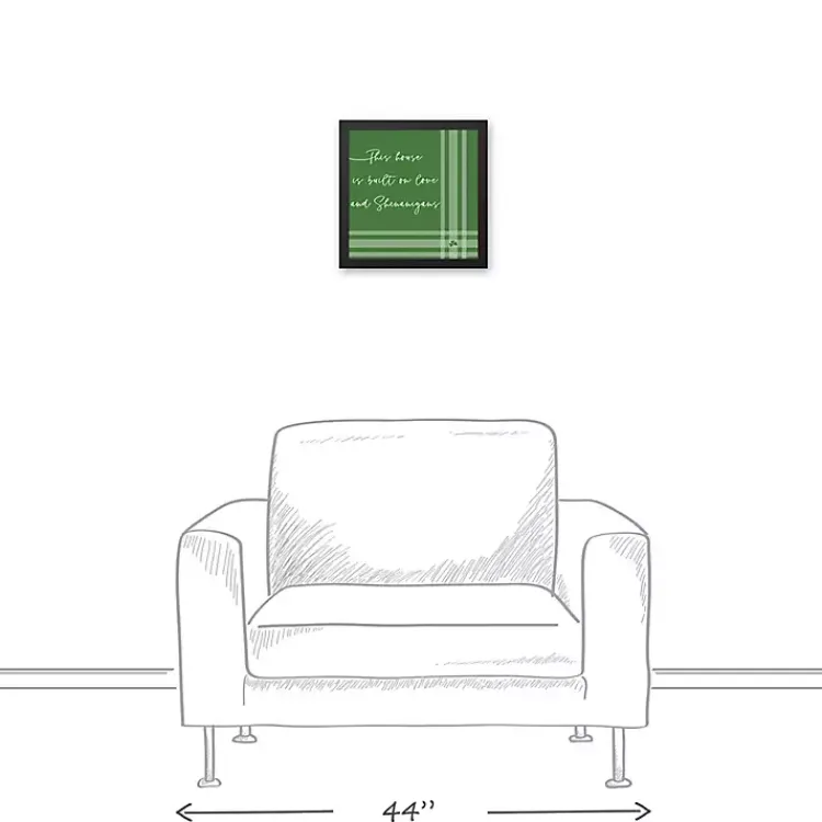 St Patricks Day Decorations>Kirklands Home Plaid Love & Shenanigans Framed Canvas Wall Art