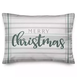 Christmas Pillows>Kirklands Home Plaid Merry Christmas Pillow Green