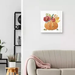 Fall>Kirklands Home Plaid Pumpkin Florals Canvas Art Print