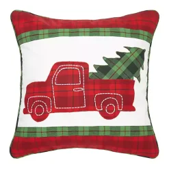 Christmas Pillows>Kirklands Home Plaid Truck Christmas Pillow