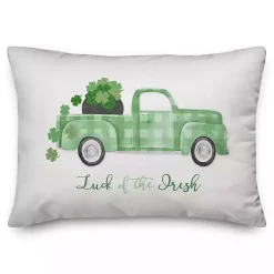 Pillows>Kirklands Home Plaid Truck Luck of the Irish Throw Pillow Green