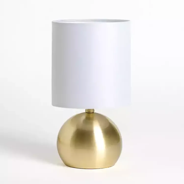 Kirklands Home Plated Brass Metal Round Table Lamp Gold Outlet