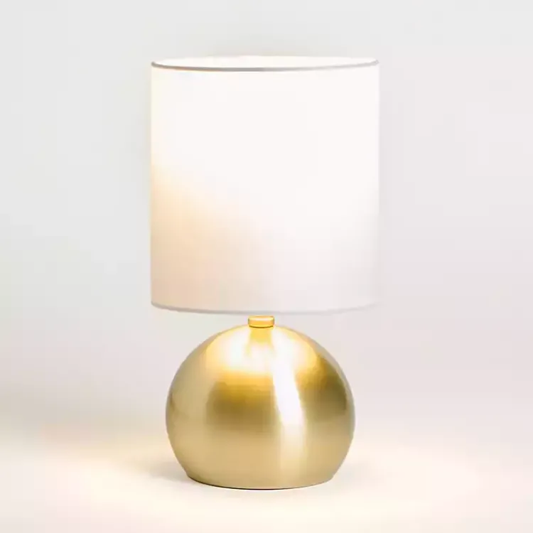 Kirklands Home Plated Brass Metal Round Table Lamp Gold Outlet