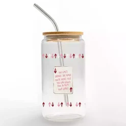 Kirklands Home Play Your Cards Glass Tumber Pink Sale