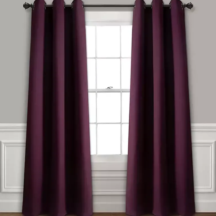Kirklands Home Plum Absolute Blackout Curtain Panel Set, 84 in. Purple Best