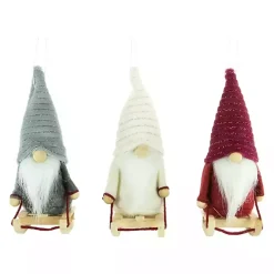 Christmas Decorations>Kirklands Home Plush Sledding Gnomes, Set of 3