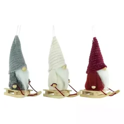 Christmas Decorations>Kirklands Home Plush Sledding Gnomes, Set of 3