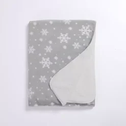 Blankets & Throws>Kirklands Home Plush Snowflake Sherpa Throw