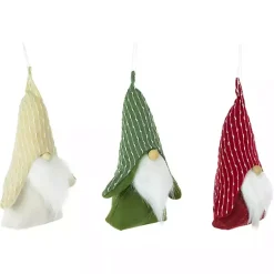 Christmas Decorations>Kirklands Home Plush Striped Hat Gnomes, Set of 3