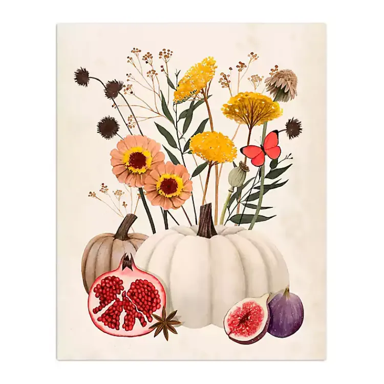 Fall>Kirklands Home Pomegranate Harvest Canvas Wall Plaque