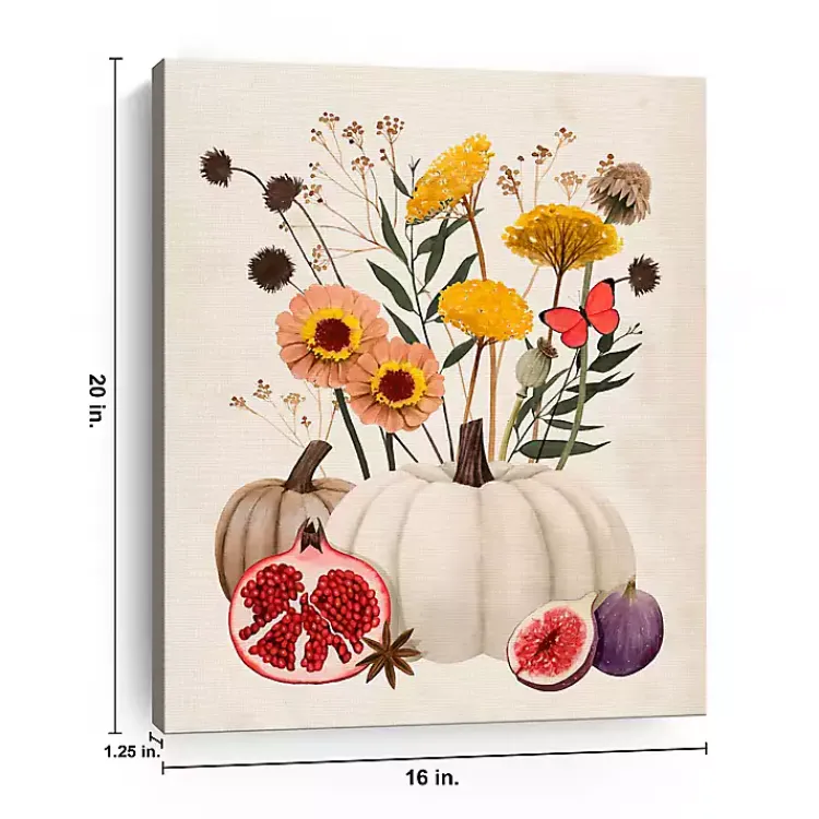 Fall>Kirklands Home Pomegranate Harvest Canvas Wall Plaque