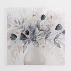 Kirklands Home Pop of Blue Floral Canvas Art Print Clearance