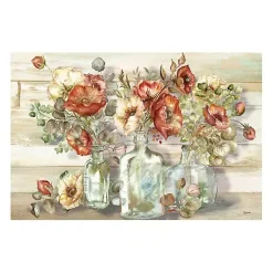 Kirklands Home Poppies and Eucalyptus Canvas Art Print, 48x32 in. Multi New