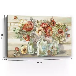 Kirklands Home Poppies and Eucalyptus Canvas Art Print, 48x32 in. Multi New