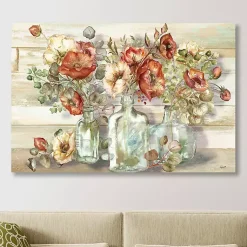Kirklands Home Poppies and Eucalyptus Canvas Art Print, 48x32 in. Multi New