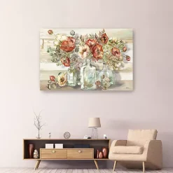 Kirklands Home Poppies and Eucalyptus Canvas Art Print, 60x40 in. Tan New