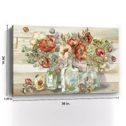 Kirklands Home Poppies and Eucalyptus Canvas Wall Art Discount