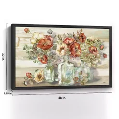 Kirklands Home Poppies and Eucalyptus Framed Giclee Canvas Print Multi Discount