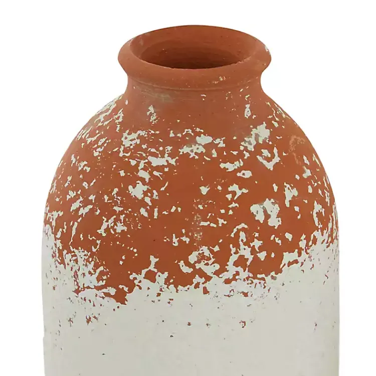 Vases>Kirklands Home Porcelain and Terracotta Textured Vases, Set of 2
