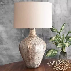 Kirklands Home Porcini Mottled Glass Table Lamp Tan Hot