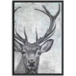 Kirklands Home Portrait of a Deer Framed Giclee Canvas Art Print Clearance
