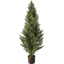 Christmas Arrangements & Garland>Kirklands Home Potted Arborvitae Christmas Tree Green