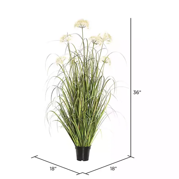 Trees & Topiaries>Kirklands Home Potted Flowering Grass, 36 in.