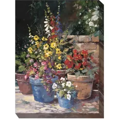 Kirklands Home Potted Flowers Outdoor Canvas Art Print Multi Hot