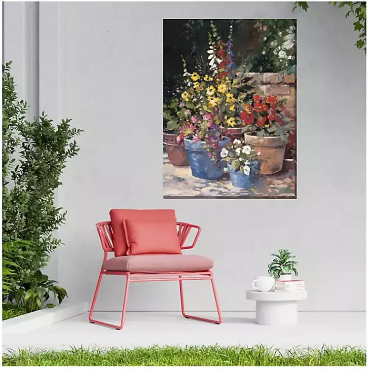 Kirklands Home Potted Flowers Outdoor Canvas Art Print Multi Hot
